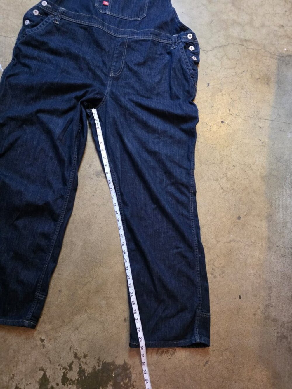 Dickies Denim Bib Overalls Blue Carpenter Work Size 8W L30 Cotton Durable - Picture 12 of 15